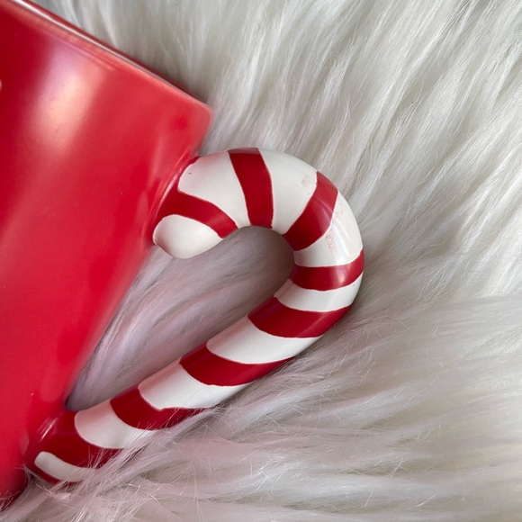 Rae Dunn Red Felix Navidad Mug with Candy Cane Stripe Handle - Picture 3 of 5